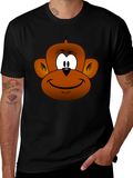 Funny Monkey Face Graphic T-Shirt