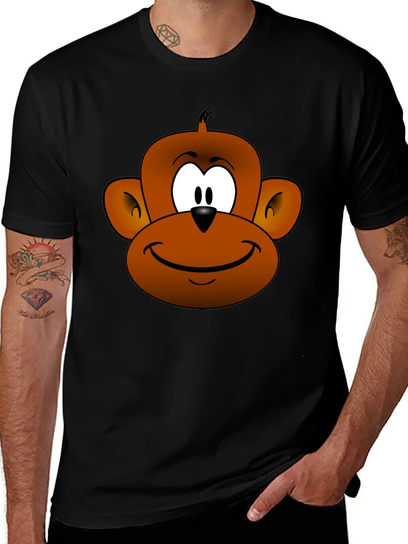 Funny Monkey Face Graphic T-Shirt