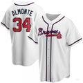 Atlanta Braves #34 Abcneam Almonte  White Home Jersey Stitches Baseball Jerseys