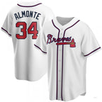 Atlanta Braves #34 Abcneam Almonte  White Home Jersey Stitches Baseball Jerseys