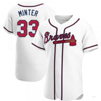 Atlanta Braves #33 A.J. Minter White Home Jersey Stitches Baseball Jerseys