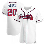 Atlanta Braves #20 Marcell Ozuna White Home Jersey Stitches Baseball Jerseys