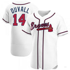Atlanta Braves #14 Adam Duvall White Home Jersey Stitches Baseball Jerseys