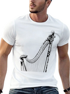 Elegant Harp Graphic Tee - Black Cotton T-Shirt