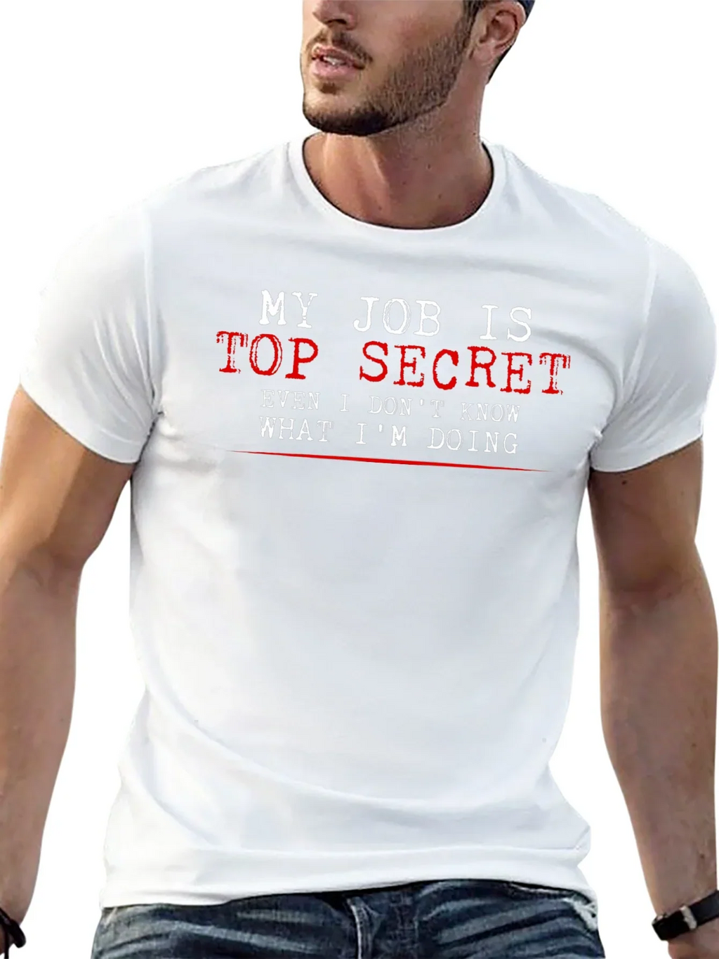 Top Secret Job T-Shirt - Funny Black Tee