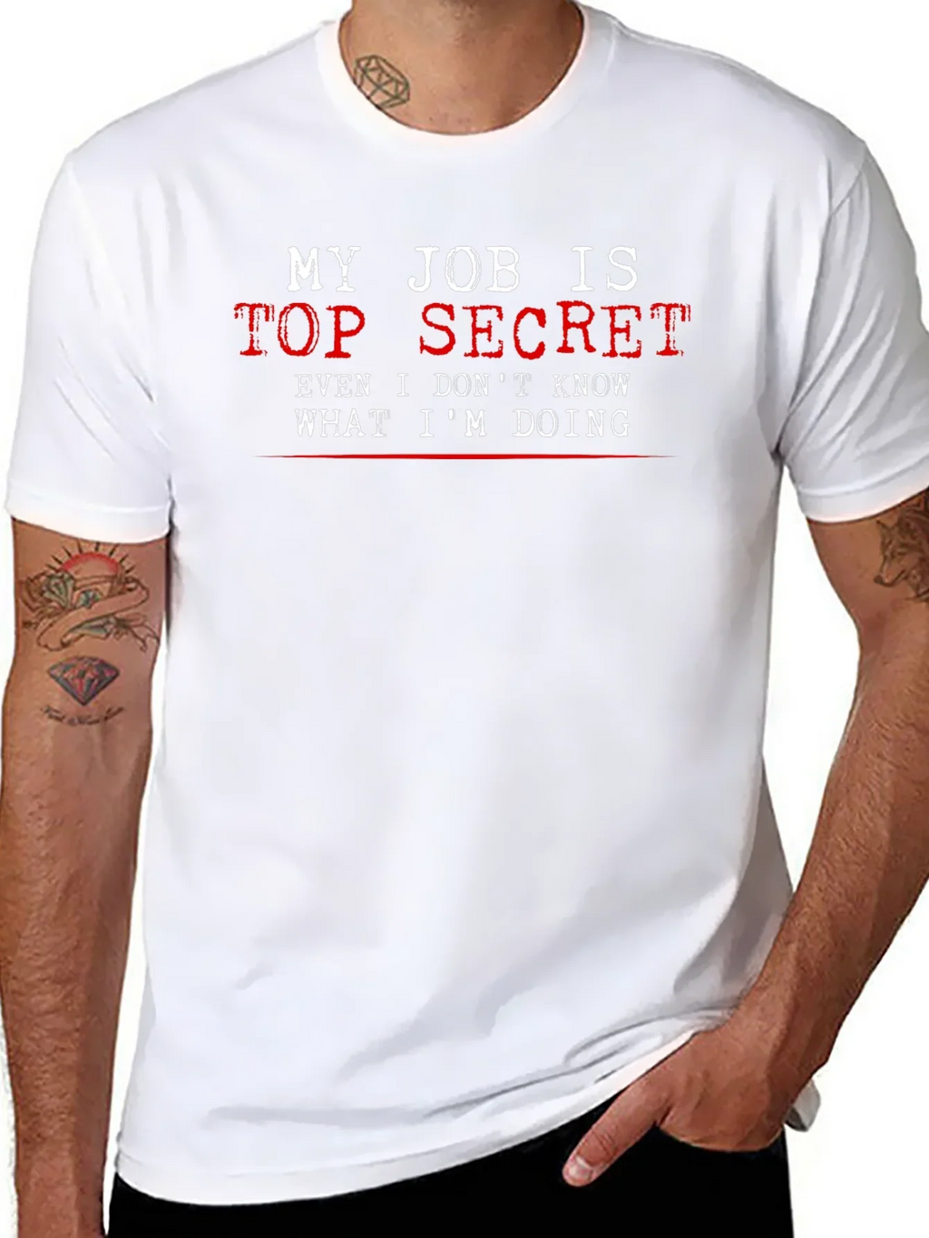 Top Secret Job T-Shirt - Funny Black Tee