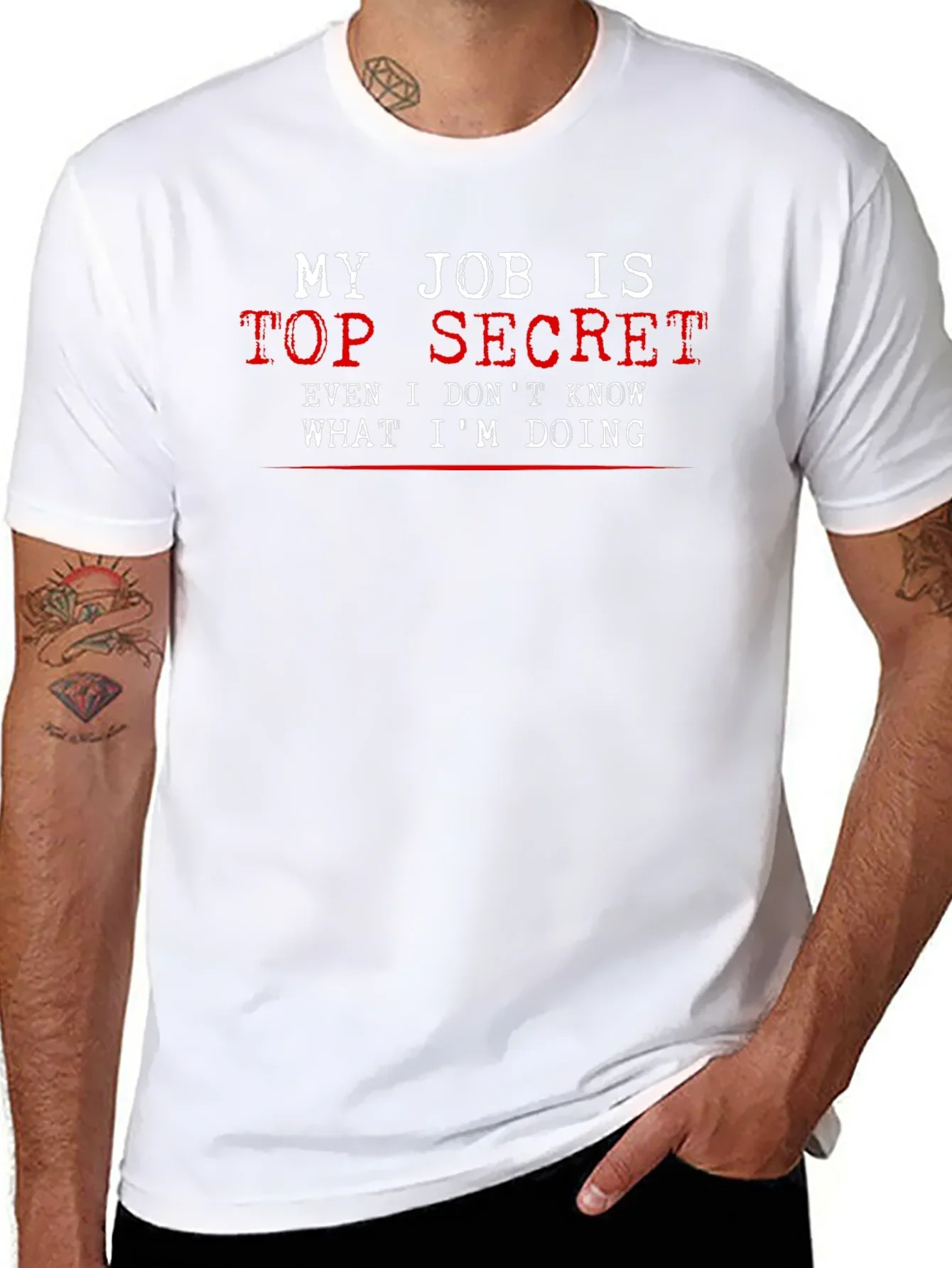 Top Secret Job T-Shirt - Funny Black Tee