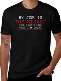 Top Secret Job T-Shirt - Funny Black Tee