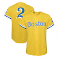 Boston Red Sox  #2 Xander Bogaerts City Connect Replica Player Jersey - Gold Light Blue Baseball Jerseys