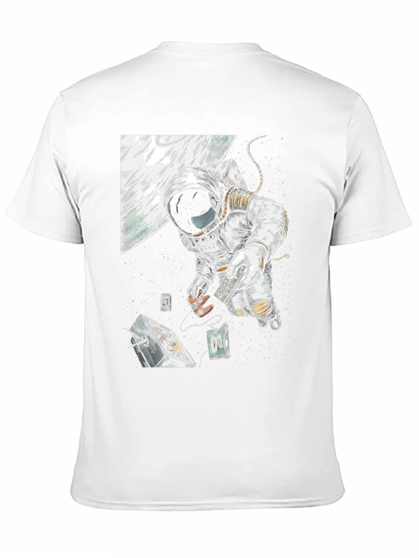 Astronaut in Space Black T-Shirt