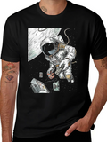 Astronaut in Space Black T-Shirt