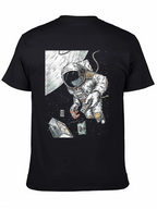 Astronaut in Space Black T-Shirt