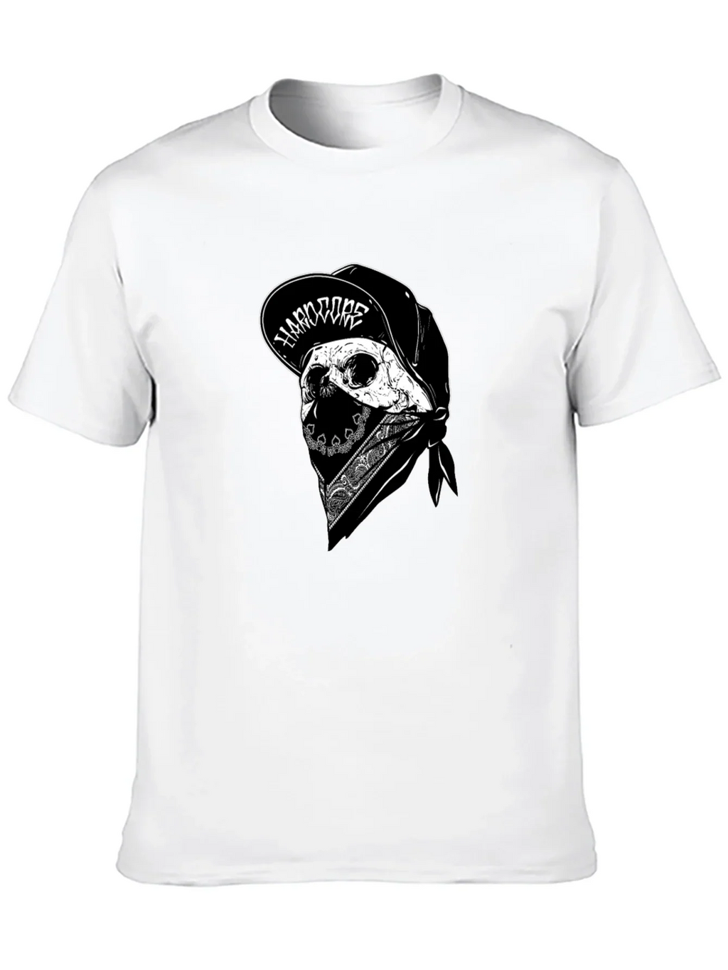 Skull Bandana Black Graphic Tee