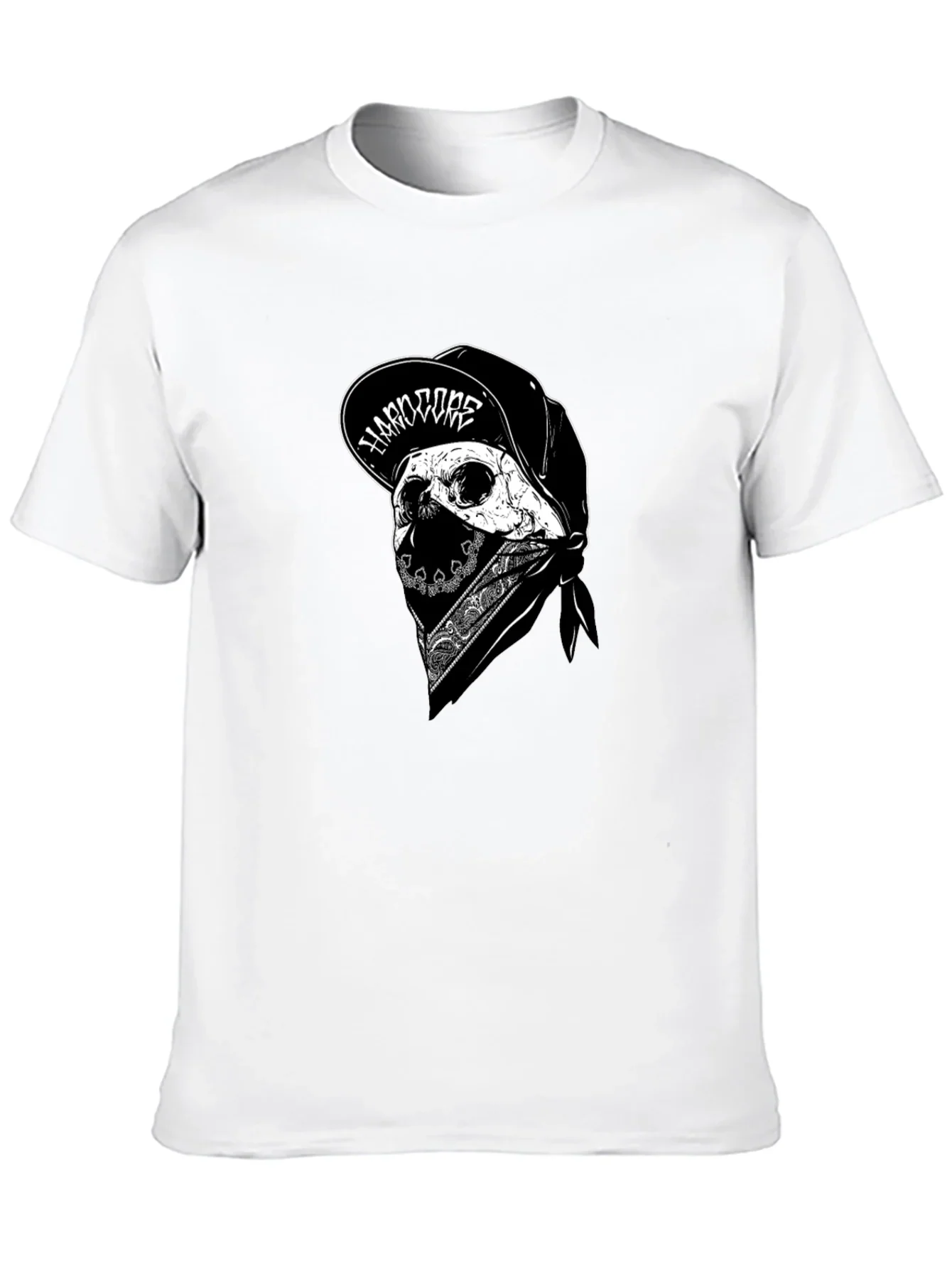 Skull Bandana Black Graphic Tee