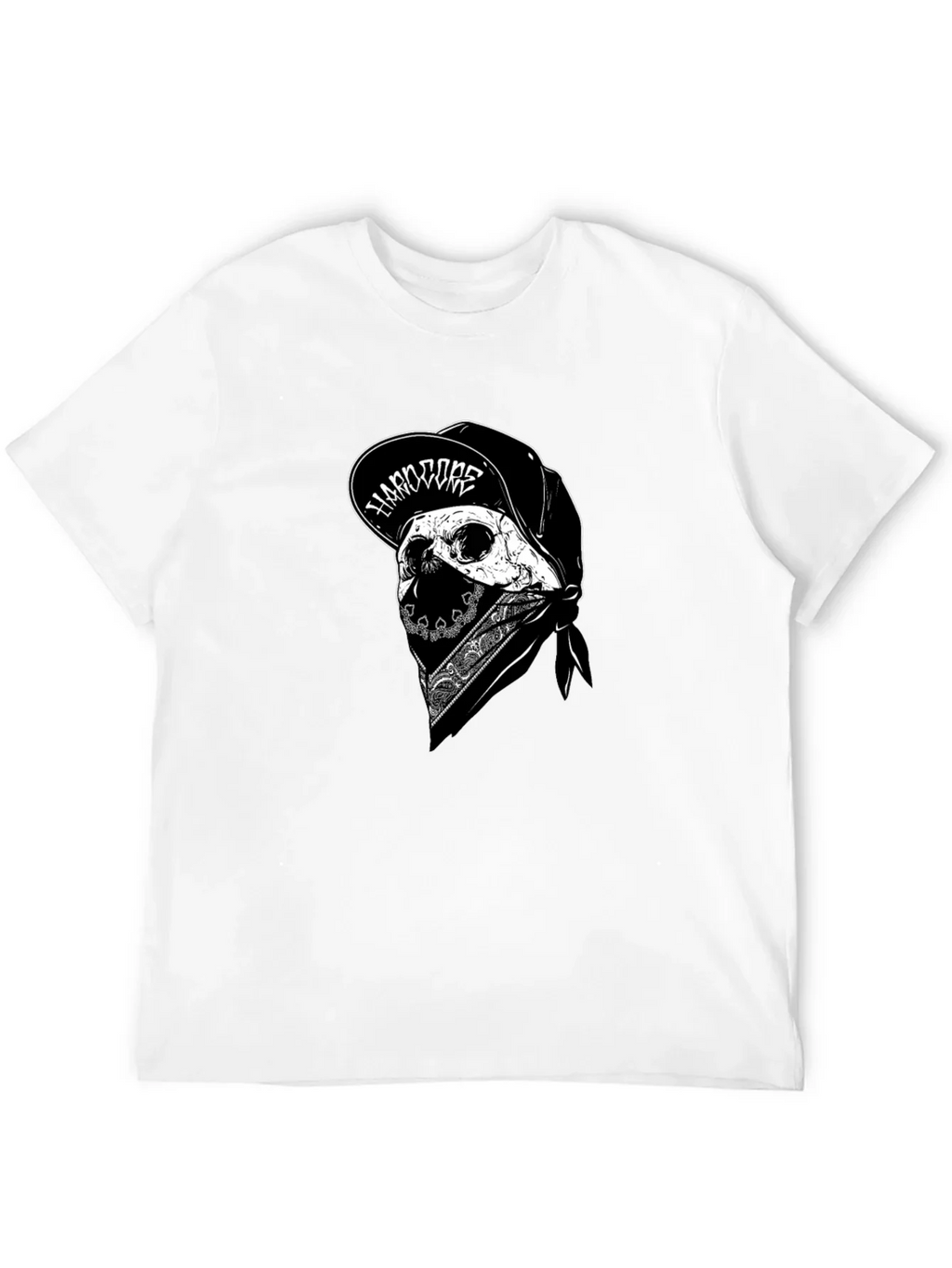 Skull Bandana Black Graphic Tee