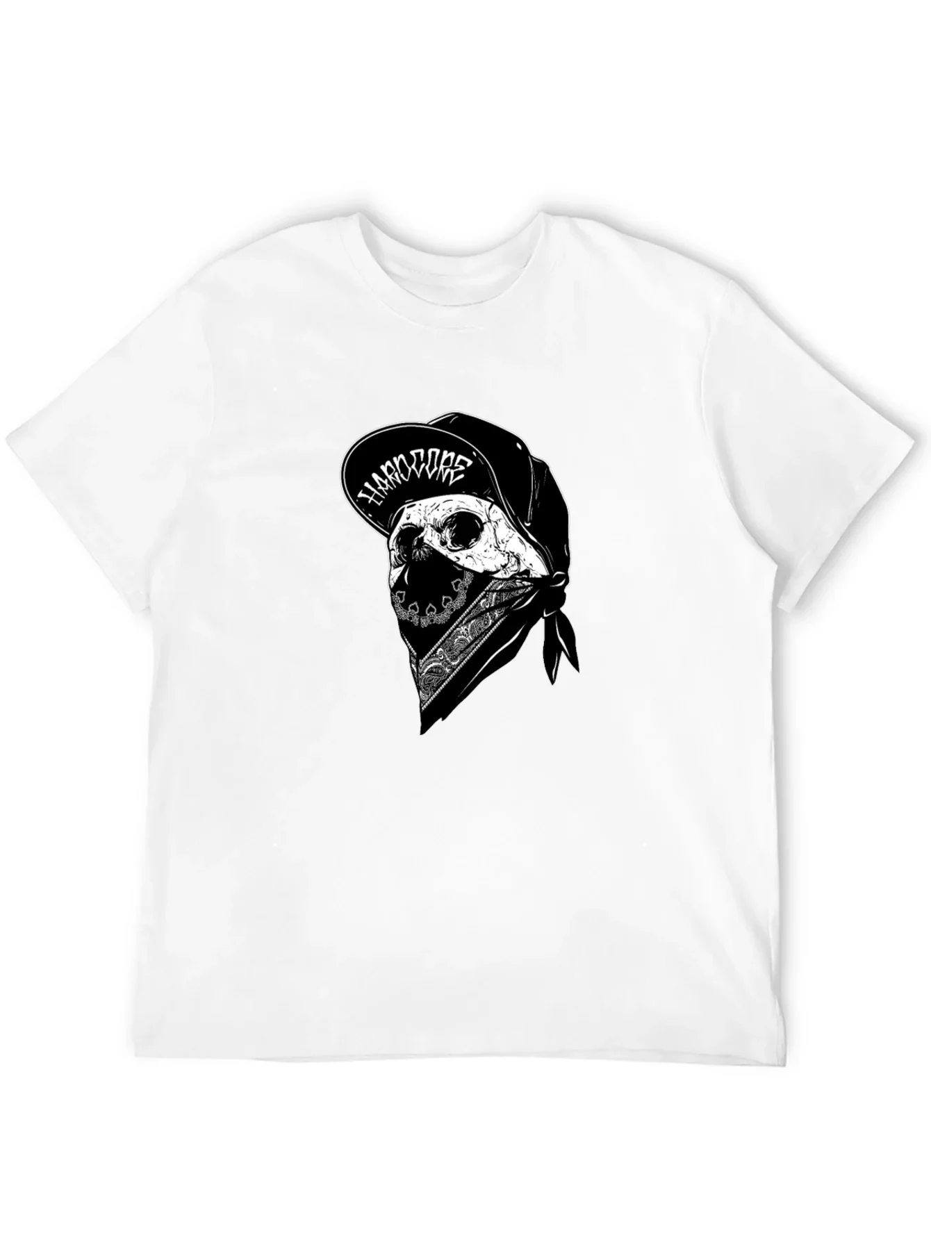 Skull Bandana Black Graphic Tee