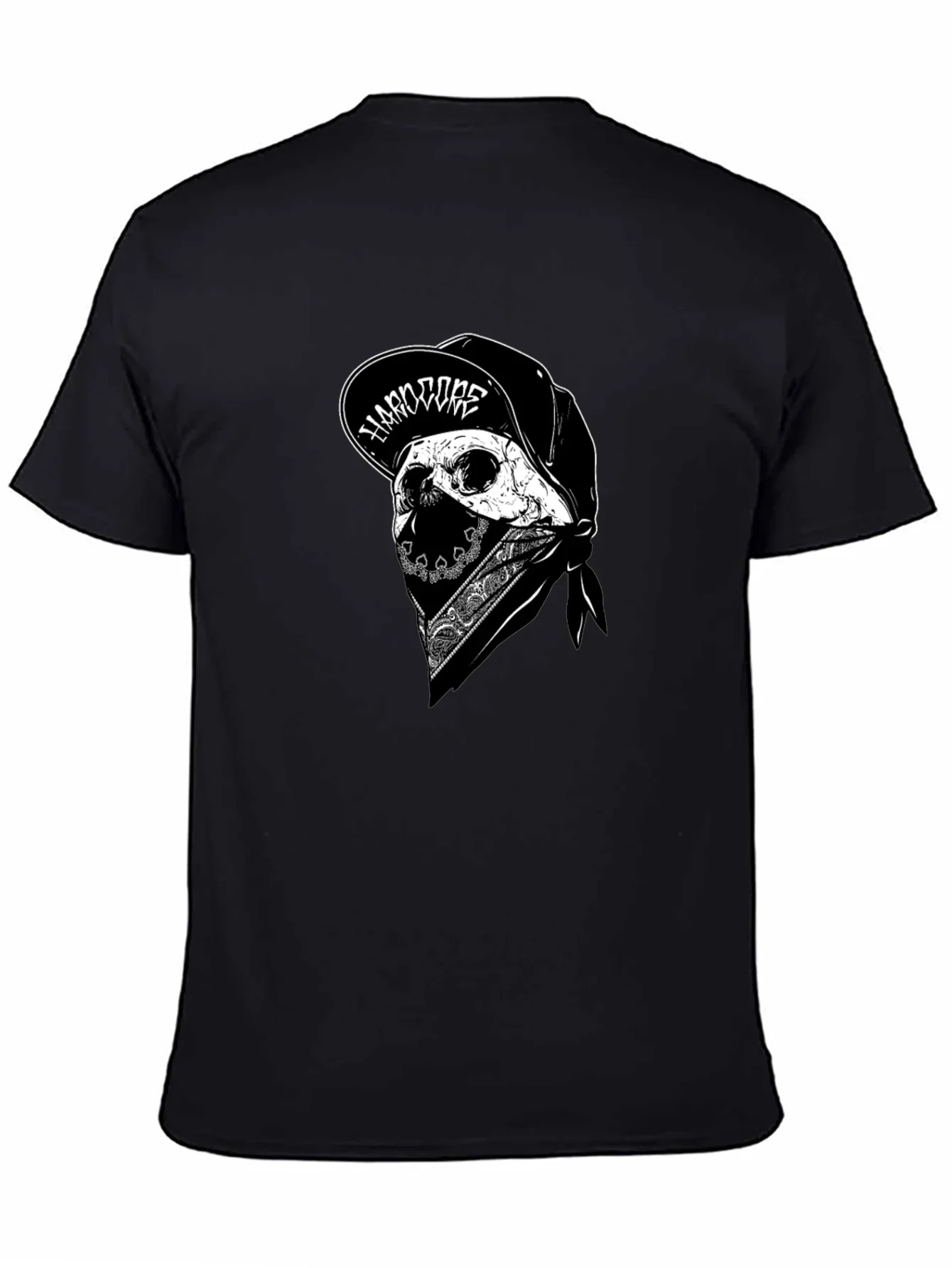 Skull Bandana Black Graphic Tee