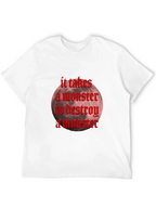 Monster Destroy Graphic Black T-Shirt