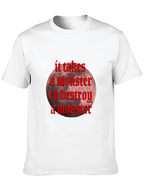 Monster Destroy Graphic Black T-Shirt