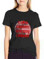 Monster Destroy Graphic Black T-Shirt