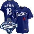 Yoshinobu Yamamoto Kanji Los Angeles Dodgers Alternate  Limited 2025 World Series Champions Jersey - Royal