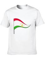 Tajikistan Flag Graphic Tee - Black Cotton Shirt