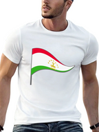Tajikistan Flag Graphic Tee - Black Cotton Shirt