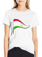 Tajikistan Flag Graphic Tee - Black Cotton Shirt