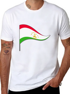 Tajikistan Flag Graphic Tee - Black Cotton Shirt