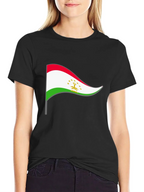 Tajikistan Flag Graphic Tee - Black Cotton Shirt
