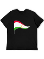Tajikistan Flag Graphic Tee - Black Cotton Shirt