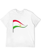 Tajikistan Flag Graphic Tee - Black Cotton Shirt