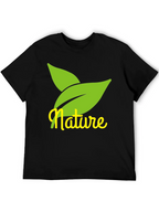 Nature Leaves Graphic Black T-Shirt