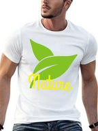Nature Leaves Graphic Black T-Shirt