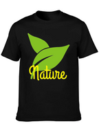 Nature Leaves Graphic Black T-Shirt