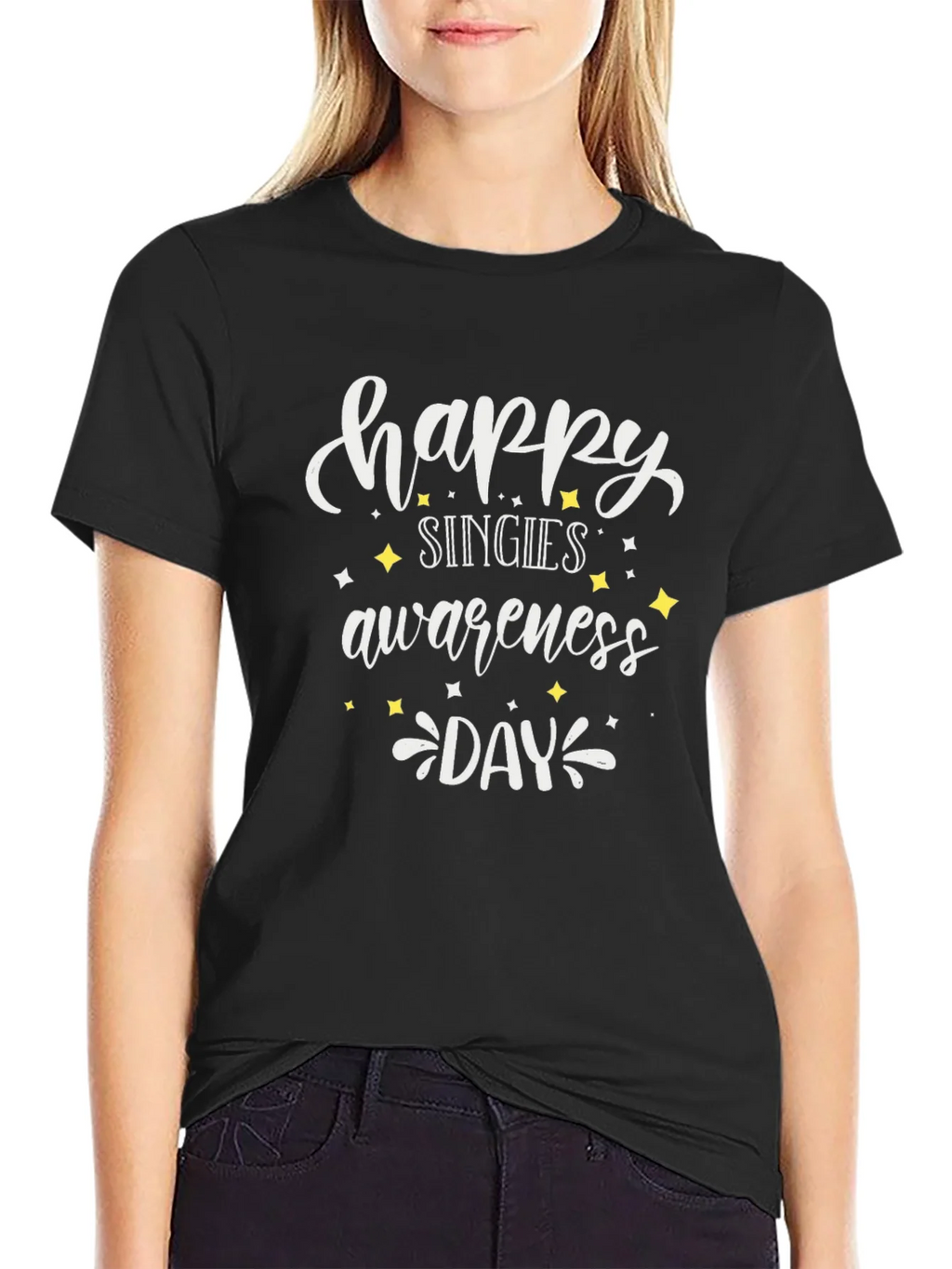 Happy Singles Awareness Day Black Tee