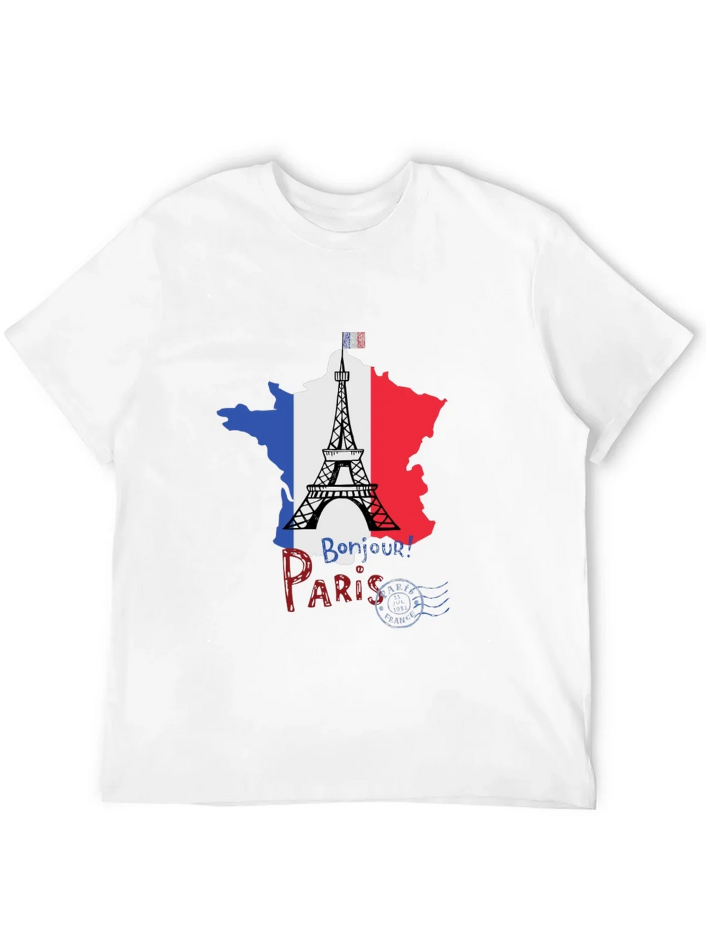 Paris France Eiffel Tower Black T-Shirt