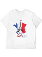 Paris France Eiffel Tower Black T-Shirt