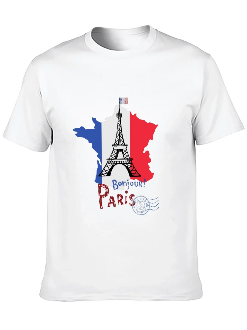 Paris France Eiffel Tower Black T-Shirt