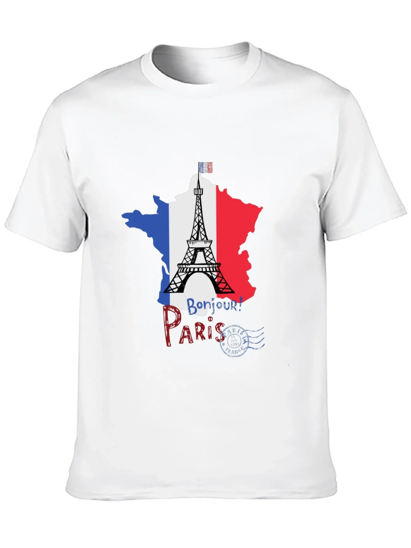Paris France Eiffel Tower Black T-Shirt