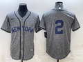 Men's New York Yankees Derek Jeter #2 Gray Replica Game Name Jersey1