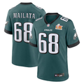 Men's Philadelphia Eagles Jordan Mailata #68 Midnight Green Super Bowl LIX Game Player Jersey1