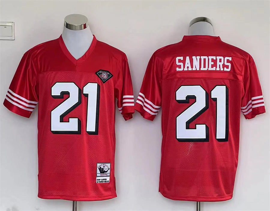 Men's San Francisco 49ers Deion Sanders  Scarlet Legacy Replica Jersey1