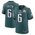 Men's Philadelphia Eagles DeVonta Smith #6 Midnight Green Super Bowl LIX Game Player Jersey1