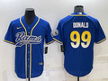Men's Los Angeles Rams Aaron Donald #99 Blue Game Jersey1 Joint Edition
