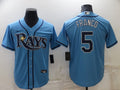 Men's Tampa Bay Rays Wander Franco #5 Blue Replica Baseball Jersey1