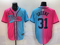 Men's Detroit Tigers Riley Greene #31 Pink/Blue Player Jersey