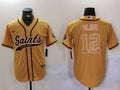 Men's New Orleans Saints Chris Olave #12 Yellow Game Jersey1