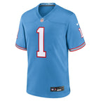 Warren Moon Tennessee Titans Nike Oilers Throwback Retired   Game Jersey - Light Blue
