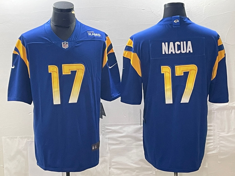 Men's Los Angeles Rams Puka Nacua #17 Royal Home Game Jersey1